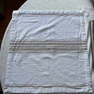 Williams Sonoma Cream and Brown Napkins
